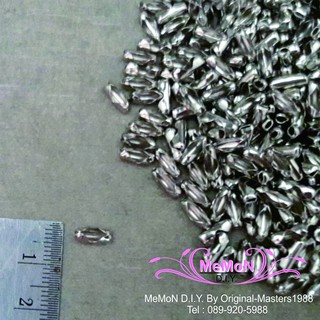 ตัวล็อค โซ่ไข่ปลา 2.3 mm เนิื้อเหล็กชุบสีเงิน นำเข้าเกาหลี MeMoN D.I.Y.