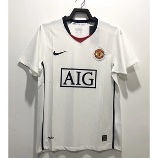 เสื้อกีฬาแขนสั้น ลายทีมชาติฟุตบอล Manchester United 2008 2009 ชุดเยือน คุณภาพสูง สําหรับผู้ชาย