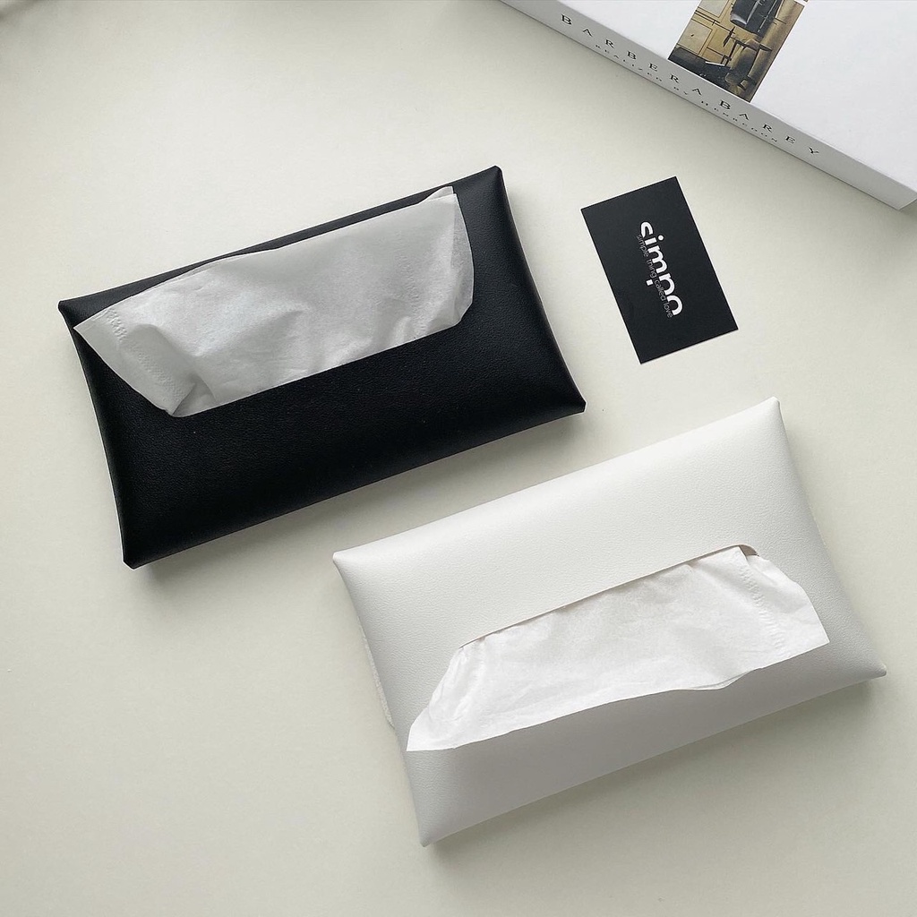 กล่องทิชชู มินิมอล minimal ดีไซน์เรียบง่าย หนังนุ่มคุณภาพดี Tissue Box Cover, PU Leather