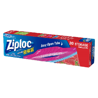 ซิปล็อค ถุงบรรจุอาหาร 20ใบ Ziploc Storage Gallon Bag (20