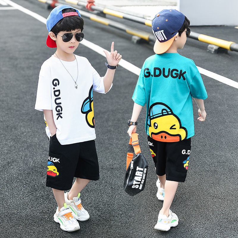 พร้อมส่ง เวอร์ชั่นเกาหลี เสื้อผ้าเด็ก เด็กชาย ชุดเด็ก แขนสั้น ชุดสูทสองชิ้น ใหม่