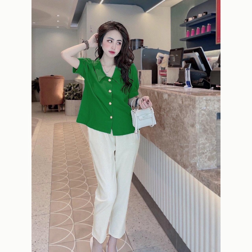 เสื้อเชิ้ตไซส์ใหญ่ผู้หญิง Tu Fat Big size Shirt Slim Design Easy to Coordinate Short sleeve ทุกขนาดต