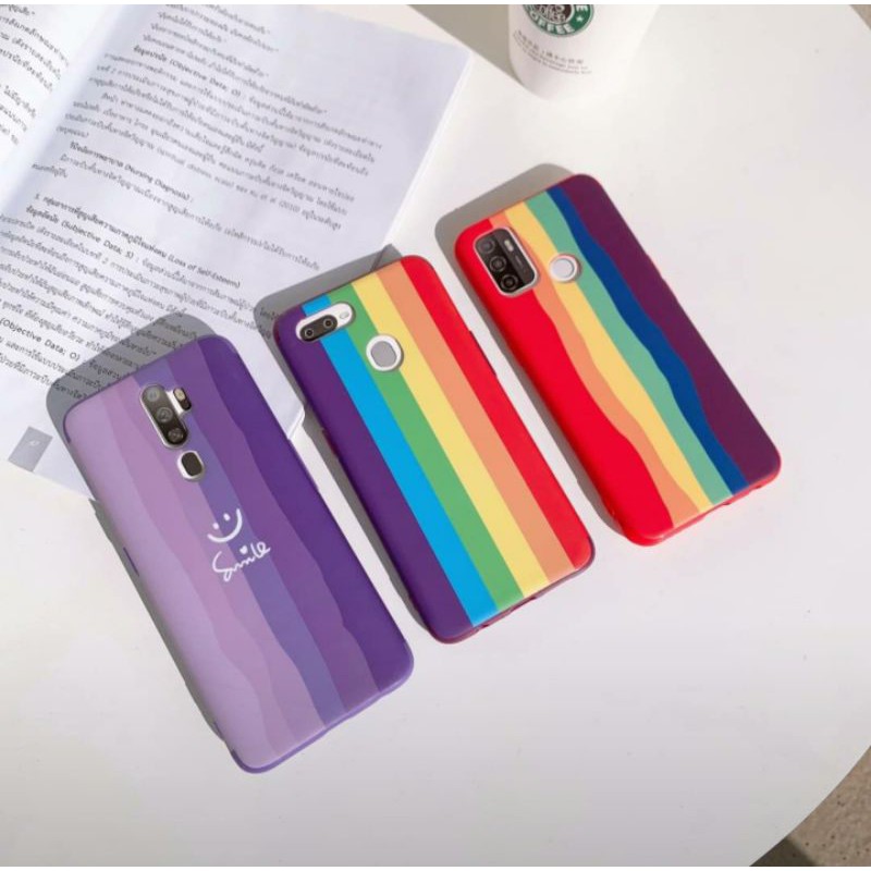 เคสลายรุ้งoppoA31-A37-A3s-A5s-A53-A83-A92OppoF7-F9-F11pro-A59-oppoA52020-reno2F-Reno4VivoV5-V5plus-V