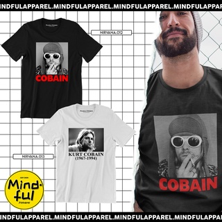 NIRVANA KURT COBAIN GRAPHIC TEES | MINDFUL APPAREL T-SHIRTเสื้อยืด