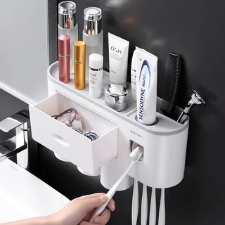 ECOCO ชุดที่เก็บแปรงสีฟันพร้อมแก้วน้ำ ติดผนัง 1-3แก้ว