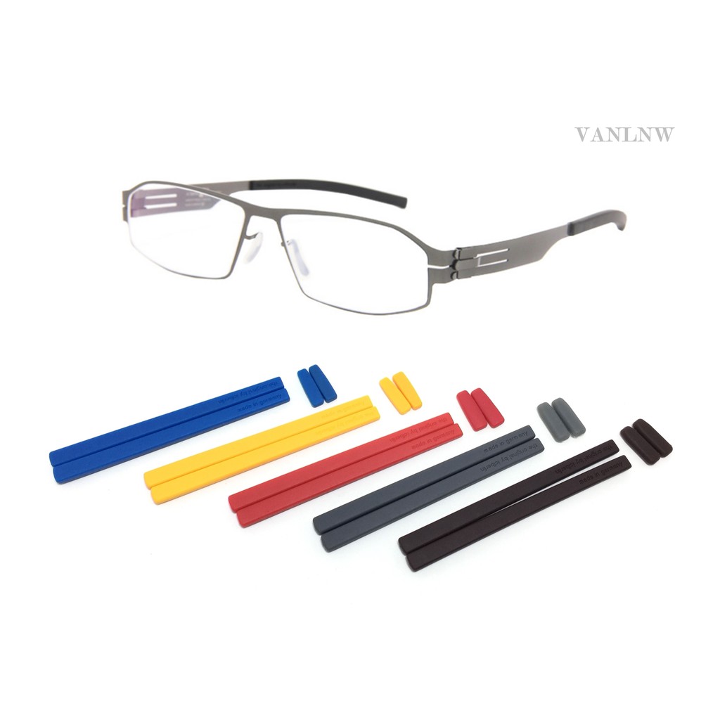 ชุดยางซิลิโคนแว่นตา ic berlin แป้นจมูกแว่นตา 1 คู่ ขนาด 4 x 14 mm. +  ขาแว่นตา 1 คู่  ขาแว่นตารูเหลี่ยม ขนาด 0.5 x 3 mm.