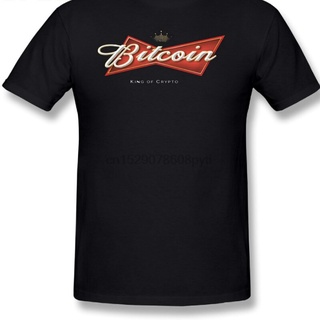 คอลูกเรือBitcoin เสื้อยืดแขนสั้น คอกลม ผ้าฝ้าย 100% พิมพ์ลายสกุลเงิน Crypto ตลก แฟชั่น สําหรับผู้ชายS-5XL