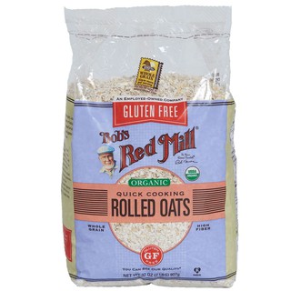 บ๊อบเรดมิลล์ข้าวโอ๊ตรีดด่วนออร์แกนิค 907 กรัม/Bobs Red Mill Organic Rolled Quick Oats 907g