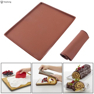 /HK/ Silicone Baking Mat Non-stick Cake Swiss Roll Pastry Tool Muffin Tray Macaron Pad Oven Safety