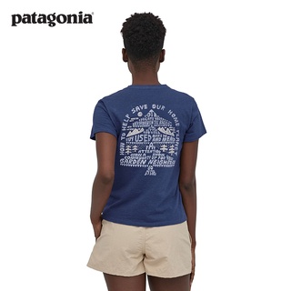 เสื้อยืดแขนสั้น ผ้าฝ้าย พิมพ์ลาย Patagonia Patagonia แฟชั่นสําหรับผู้หญิง