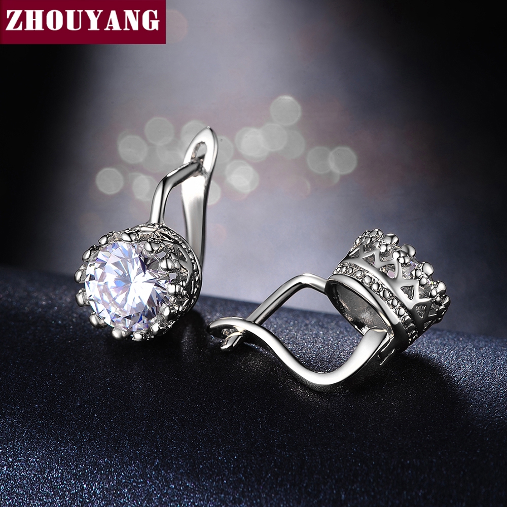 ZHOUYANG حلق تاج مطلي ذهب — صورة 5