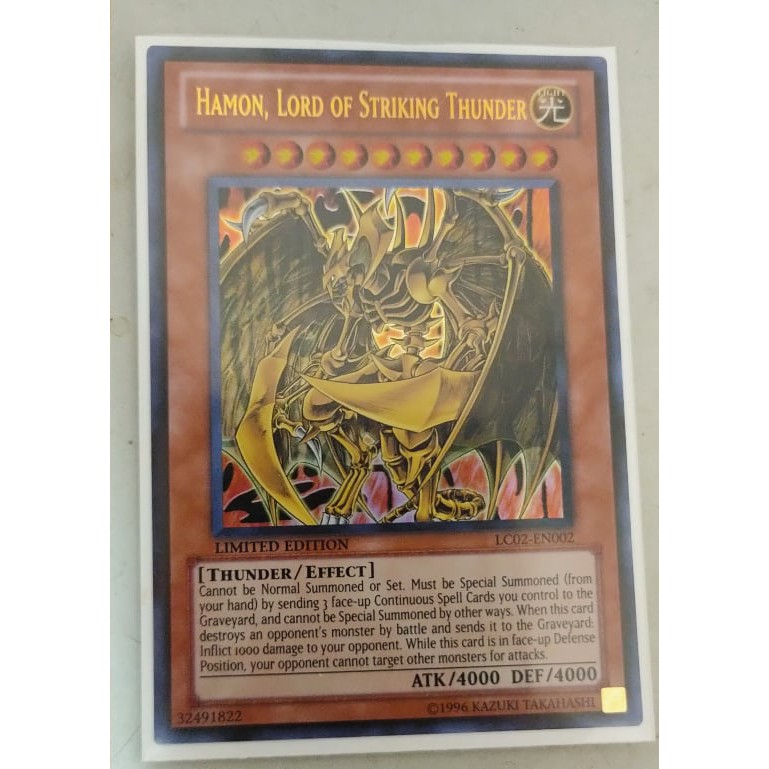 การ์ด yugioh ของแท้ ultra rare LC01 (Hamon, nord of strike thunder)