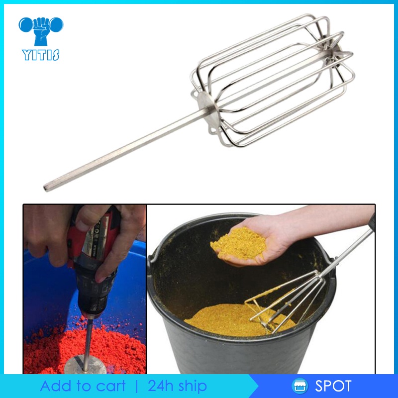 Stainless Steel Groundbait Mixer Fishing Carp Fishing Lures Whisk 11