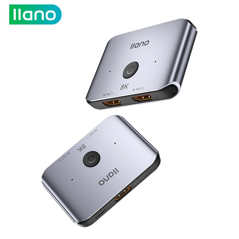 llano HDMI Splitter 8K/60Hz HDMI Switch 2 in 1 out/1 in Adapter Converter for Projectors, PS4/5, Lap