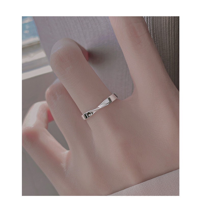 แหวนเงิน เกรด 925 แบบเปิด ดีไซน์เรียบง่าย พรีเมี่ยม สําหรับผู้หญิง - รูปที่ 4