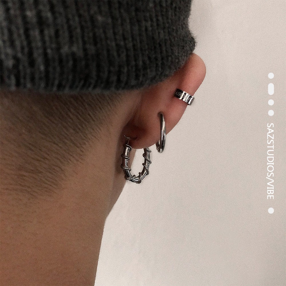 SAZ new thorns winding ear ring ins diablo wind punk hip-hop deserve to ...