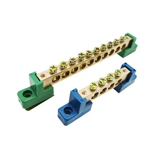 บัสบาร์ทองเหลือง บาร์กราวด์ Ground Bar ขนาด 9x6 และ 12x8 4-12 ช่อง