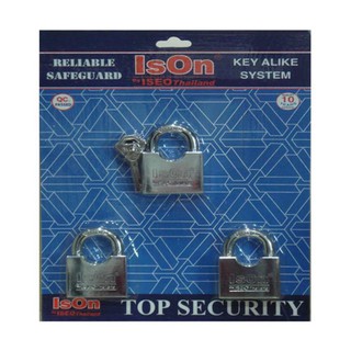 กุญแจคีย์อะไลท์ ISON 440C-45/3 45 MMCR 3 ตัว/ชุด ISON 45MM 440C-45/3 CR KA PADLOCK 3EA/SET