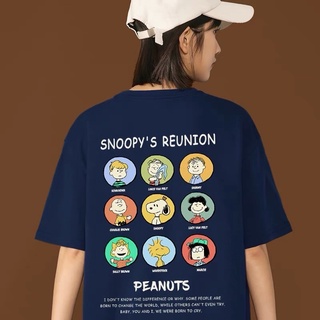 เสื้อยืดโอเวอร์ไซส์SNOOPY’s REUNION 🌈🛒 เสื้อยืดสไตล์เกาหลี เนื้อผ้า cotton 100% ป้าย call me again by TowearstoreS-3XL