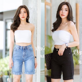 Mystyle jeansยีนส์ขาสั้น3ส่วน เอวสูง ผ้าไม่ยืดสียีนส์ไซส์S-XL MS1613