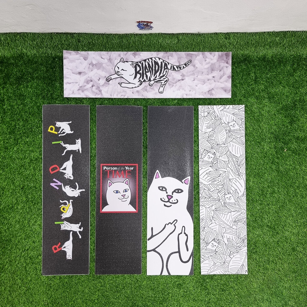 [0304] สติ๊กเกอร์กระดาษทราย ลายแมวในท่าต่างๆ ขนาด 83x24cm street skateboard Grip tape