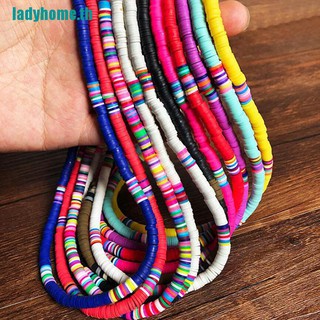 Ladyhome❤Bohemian สร้อยคอโชคเกอร์ ลูกปัดดินเผา แบบนิ่ม 6 มม. หลากสี เครื่องประดับ สําหรับผู้หญิง