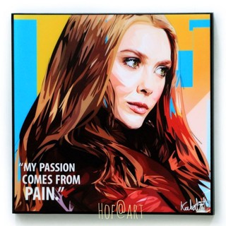 Wanda Maximoff วานด้า Scarlet Witch สกาเล็ตวิช Marvel Comics รูปภาพ​ติด​ผนัง ​pop​ art กรอบรูป มาร์เวล แต่งบ้าน ของขวัญ