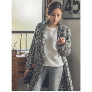 "Tweet midi wool coat"