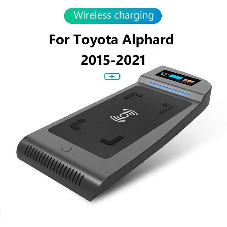 อุปกรณ์ชาร์จโทรศัพท์มือถือไร้สาย QC3.0 PD18W สําหรับ Toyota Alphard Vellfire 2015-2021 15W QI