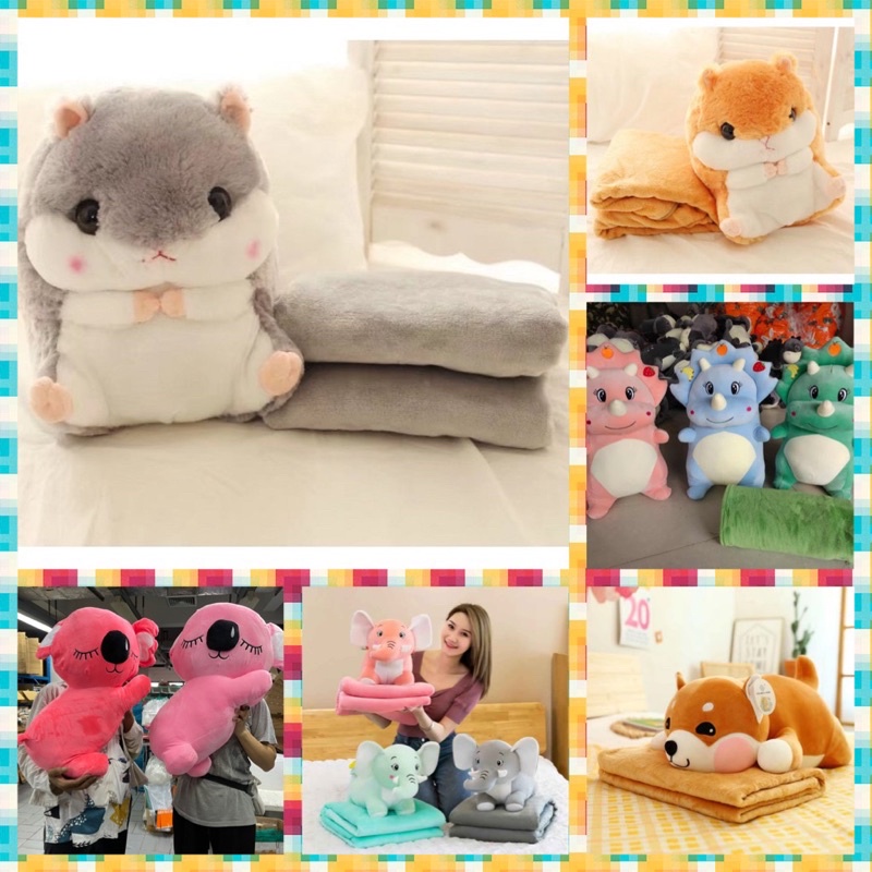 หมอนผ้าห่ม หนูแฮมสเตอร์ หมอนน่ารัก แฮมสเตอร์ ของขวัญปีใหม่ วาเลนไทน์