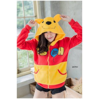 เสื้อกันหนาว หัวการ์ตูนดัง - ลาย POOH