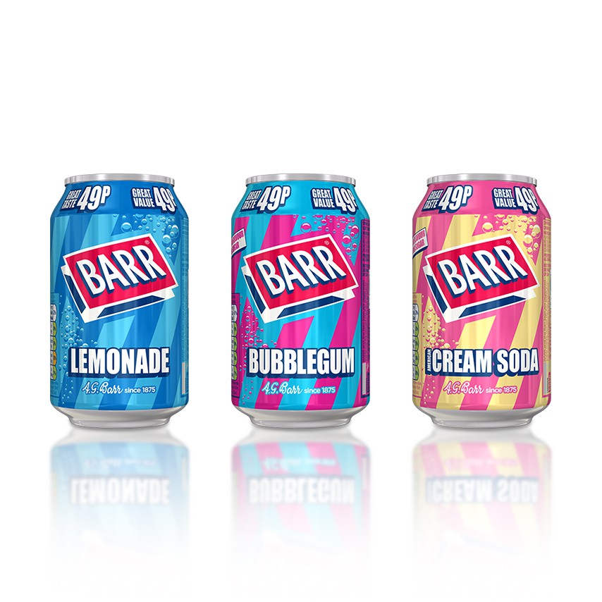 BARR  Bubblegum Soda เครื่องดื่มโซดา Soda Fizzy Drink  ขนาด 330ml.