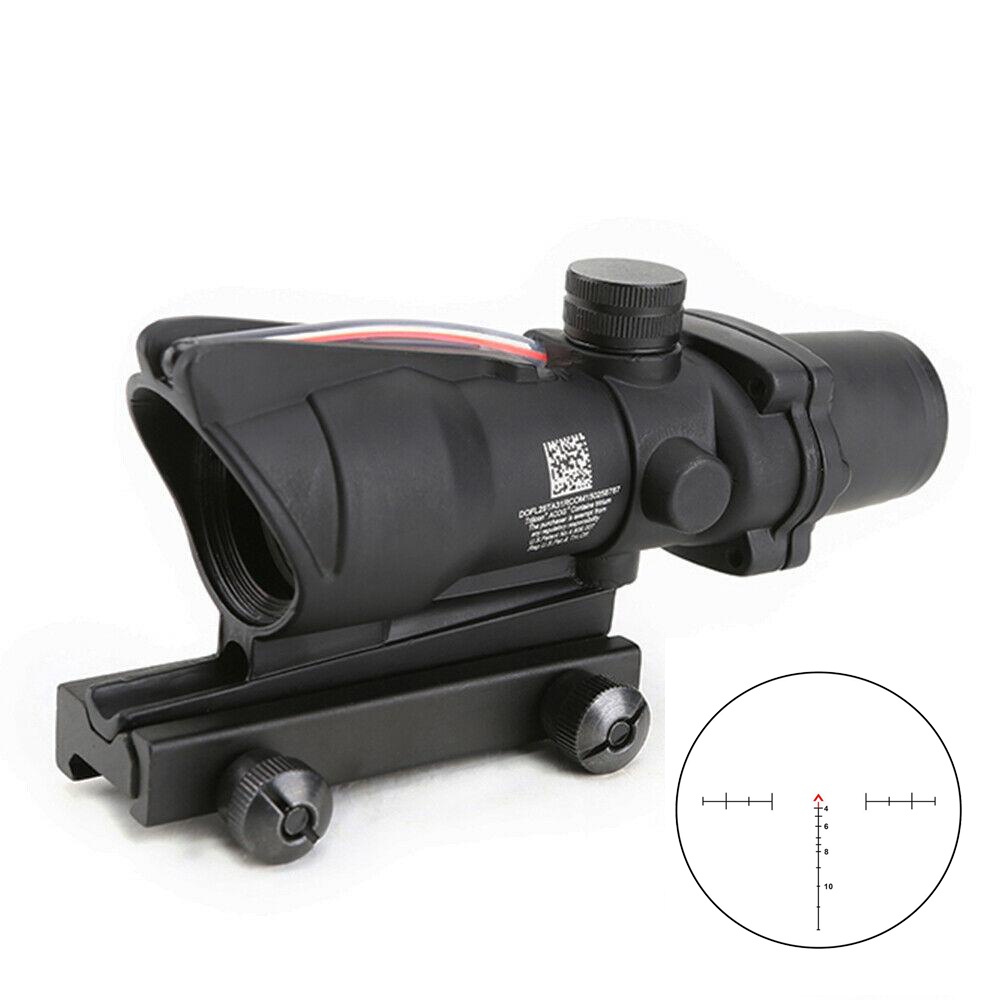 ACOG 4x32 Prismatic rifle scope /Fibre optic dot sight with illuminated recticle 