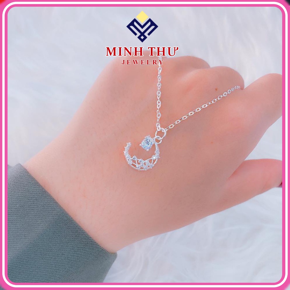 สร้อยคอผู้หญิงเงินแท้ 925 หินสีขาว MINH THU JEWELRY MTD8020