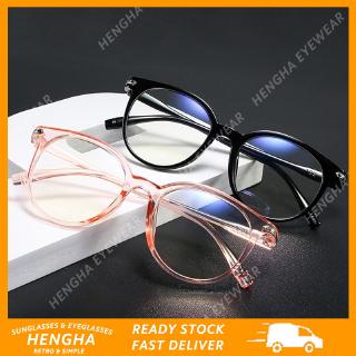 【Hengha】แว่นตา กรอบทรงกลม ป้องกันแสงสีฟ้า สไตล์เรโทร สําหรับผู้หญิง และผู้ชาย