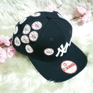 100% ของแท้ RARE New Era 9 50 Nine Fifty PENNANTS USA Baseball NEYYAN OSFA CAP สีดำ ปักลายลูกเบสบอล ปี ค.ศ. US Imported