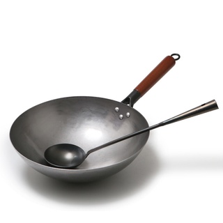 ✿♨High Quality Iron Wok Traditional Handmade Iron Wok Non-stick Pan Non-Coating Gas Cooker Cookware Uncoated Health Iron