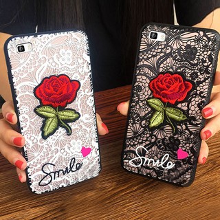 For Huawei Y7 pro 2018 GR3 Enjoy 5 5S Case Luxury 3D Lace Rose Flower  Phone Cover