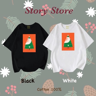 เสื้อยืด คริสต์มาส ลายต้นคริสมาส ซานต้า kl