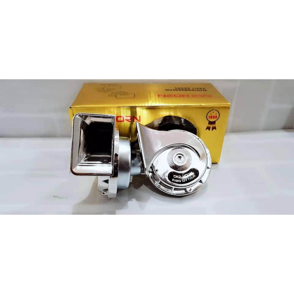 พร้อมส่งจากไทย แตรคู่ HONG แท้ แตรหอยโข่ง เสียงรถเบนซ์ สีเงิน 12V (1คู่)