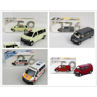 โมเดลรถยนต์Tiny 59 176 Tw26 Volkswagen T6 Transporter Hong Kong Fsd Taiwan Fire Department 1/64