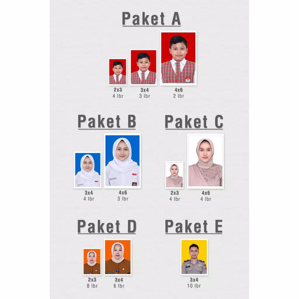 (แพ็ค) PHOTO PRINTING SERVICES 2X3, 3X4, 4X6 ฟรี BACKGROUD EDIT