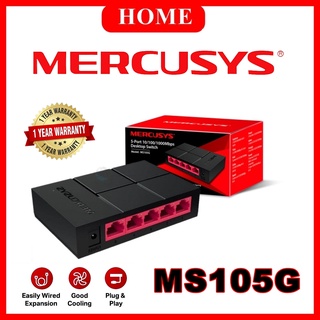 Mercusys MS105G 5-Port 10/100/1,000 Mbps Desktop Switch รับประกัน 1 ปี