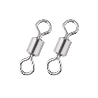 จัดส่งจากประเทศไทยSNACKZY 100 ชิ้น/ล็อตตกปลา Rolling Swivel Connector Bearing Barrel ทนทานแหวนแข็ง