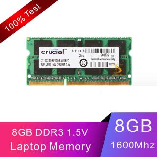 8G Crucial ครูเชียล 8GB 2Rx8 PC3-12800S SODIMM RAM Laptop Memory Intel DDR3 1600Mhz 1.5V แรม โน็ตบุ๊ค