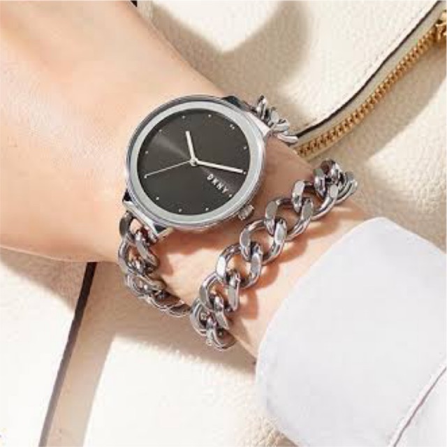 (ผ่อน0%) นาฬิกา DKNY Women's Astoria Silver-Tone Watch NY2723 สเตนเลส สีเงิน สายโซ่