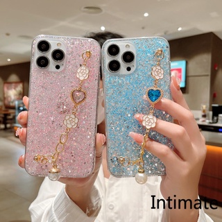 เคสโทรศัพท์มือถือ ลายดอกคามิเลีย ประดับมุก พร้อมสายคล้องมือ สําหรับ Huawei Y9A Y9S Y7A Y6P Y6 Y7 Y9 Pro Prime 2019 P30 Pro Lite