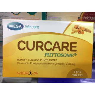 Mega we care Curcare (Meriva) 30เม็ด 1 กล่อง สารสกัดจากขมิ้นชัน ในรูปแบบไฟโตโซม ที่ดูดซึมดีที่สุด (🔥ถูกตาแตกแม่🔥)