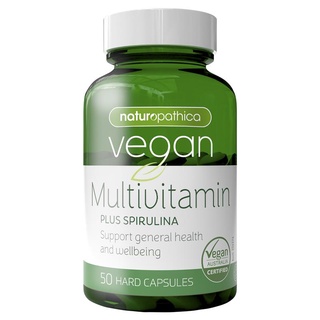 (พร้อมส่ง)Naturopathica Vegan Multivitamin Plus Spirulina 50 Capsules