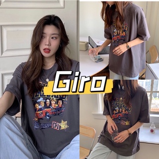 Giro  เสื้อ 030สายวินเทจ เสื้อสกีนลาย เสื้อสีเทาสไตล์เกาหลี เสื้อยืดนิ่ม เนื้อผ้าดี  030.0